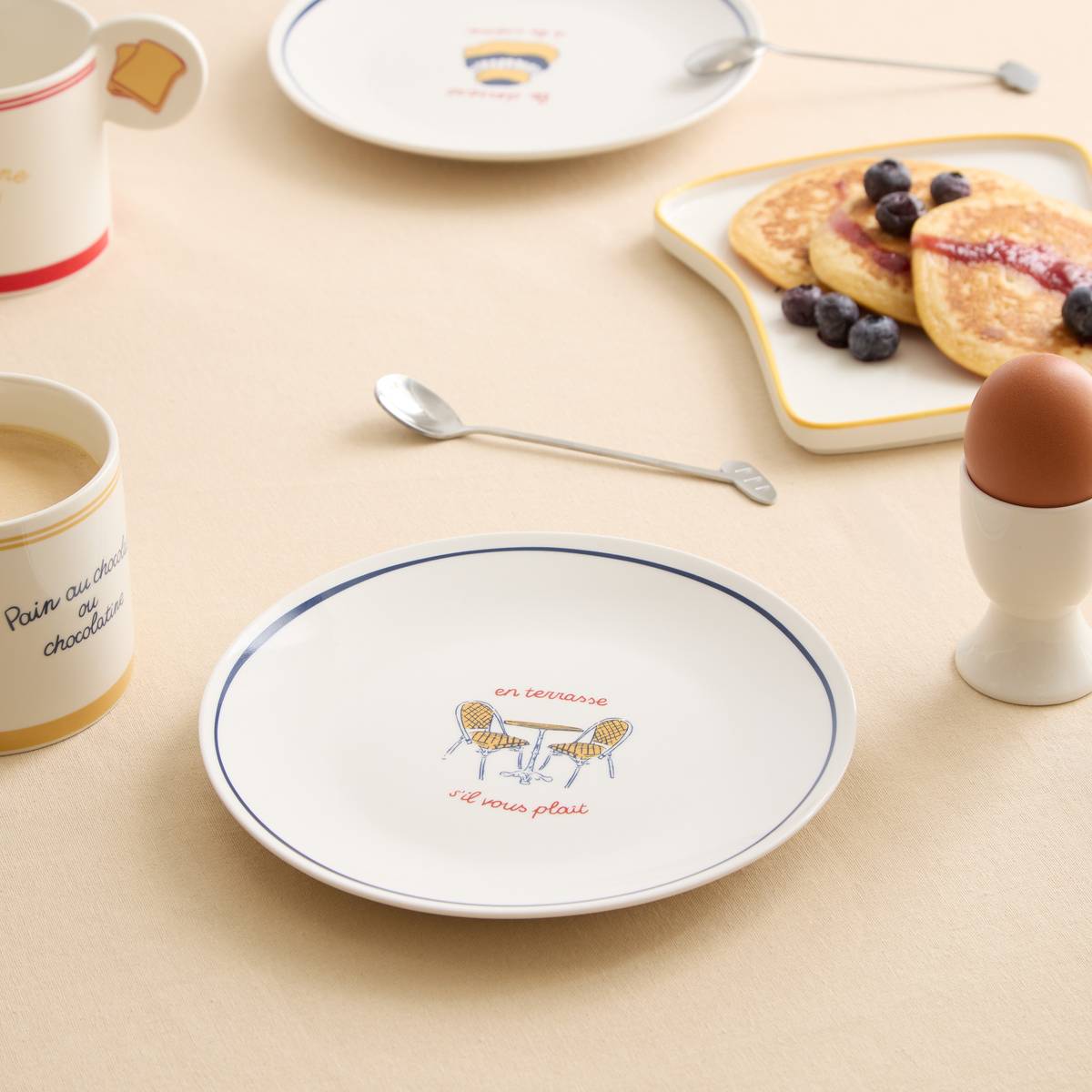 Set di 6 piatti da dessert "Fra" Porcellana, D.19 cm Modello A