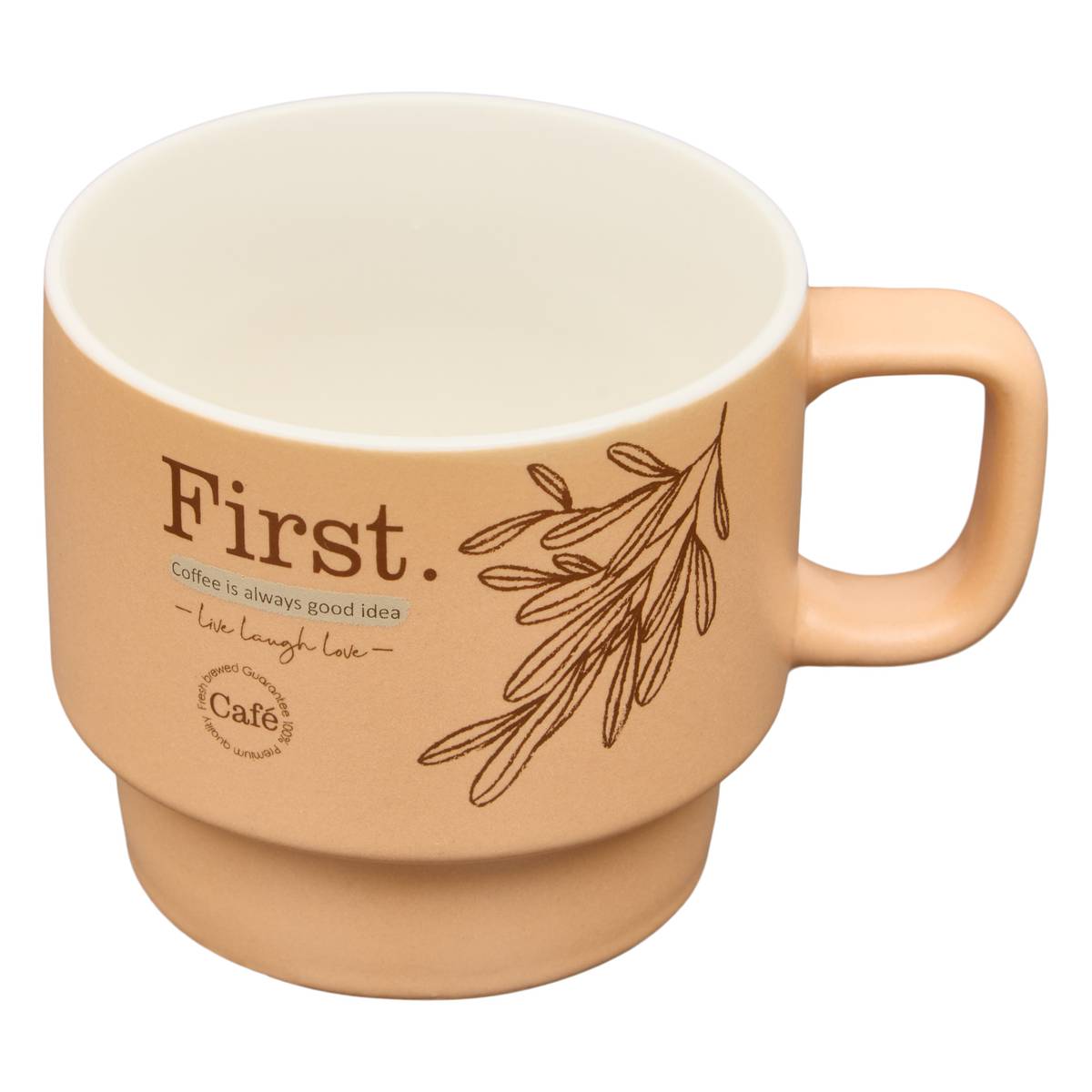 Tazza con supporto "Wellness" 220 ml, Porcellana, Multicolore Multicolore