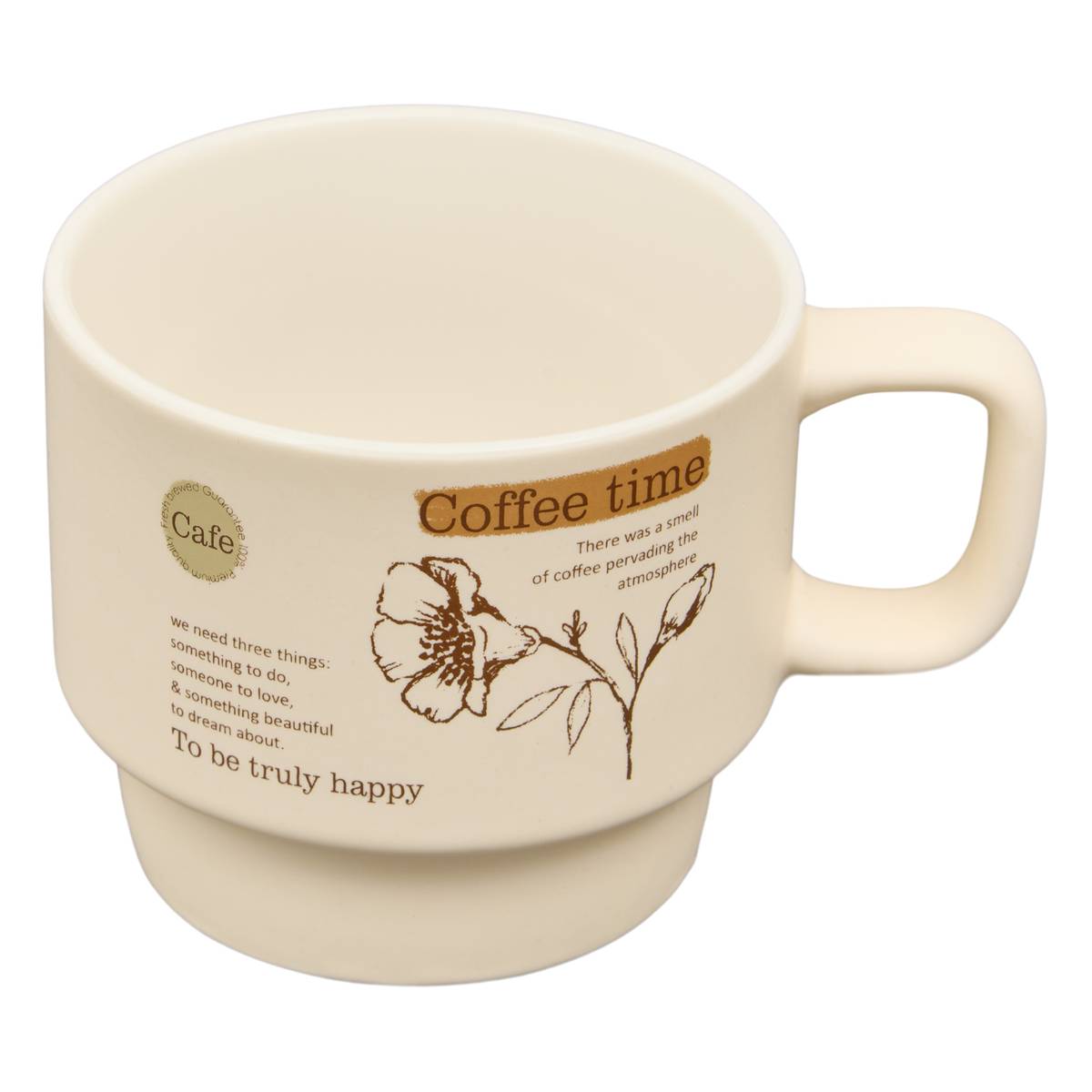 Tazza con supporto "Wellness" 220 ml, Porcellana, Multicolore Multicolore