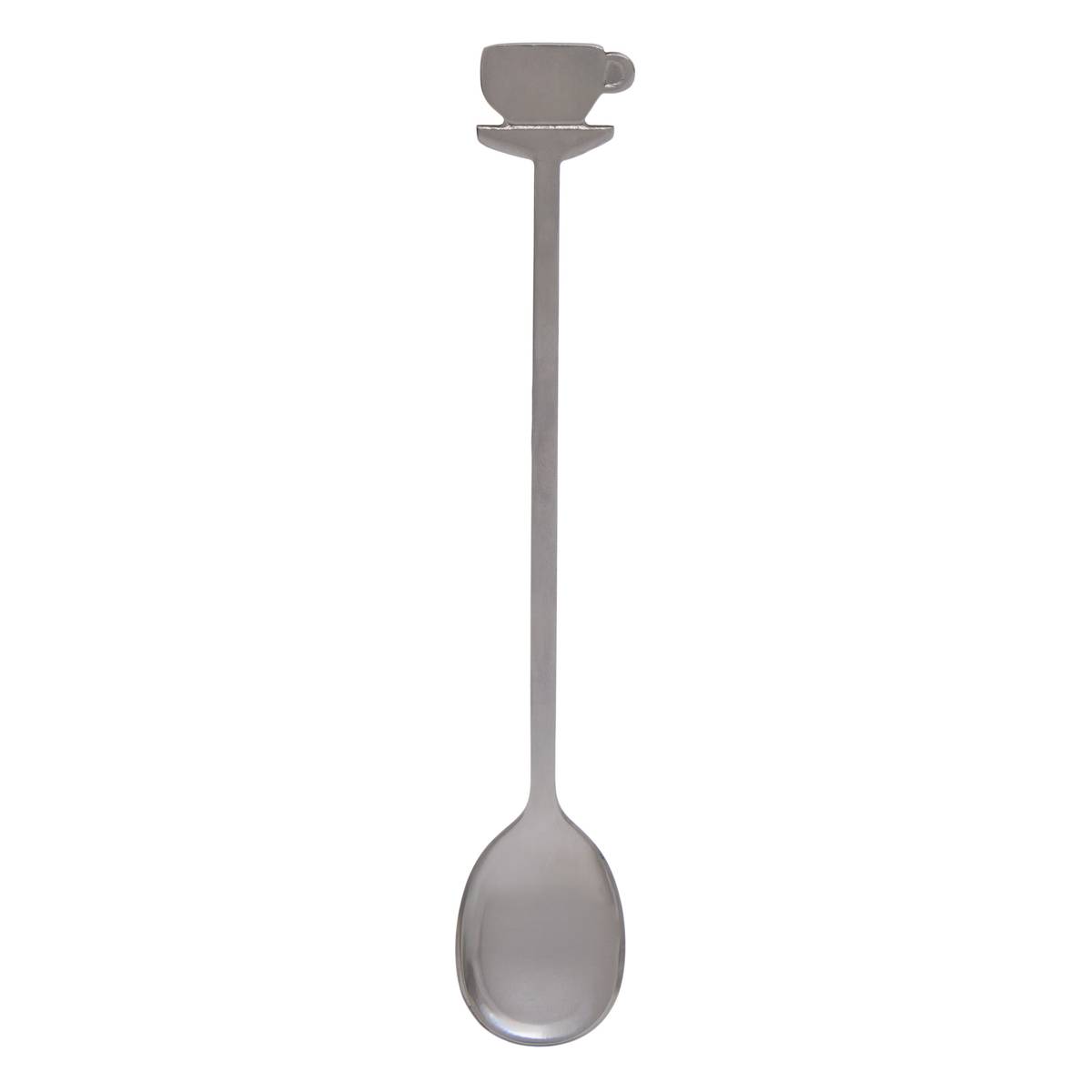 Set di 4 cucchiaini "Petit dej à la française" Acciaio inossidabile, Argento Argento