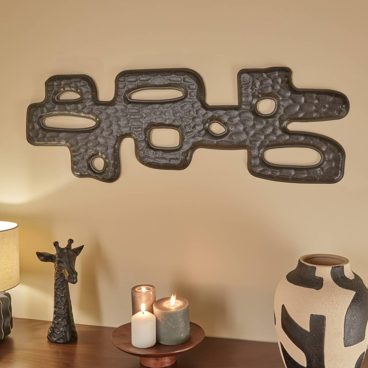 Decorazione da parete "Nyero" Acciaio, Nero Nero