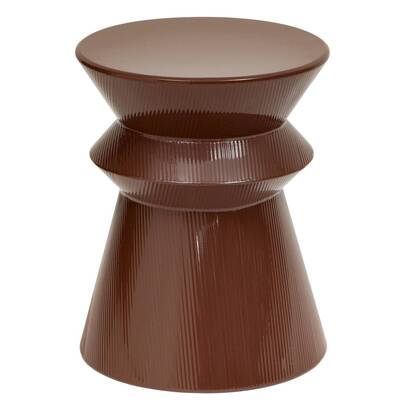 Tavolino "maya" acciaio, cioccolato, d.35,5 cm