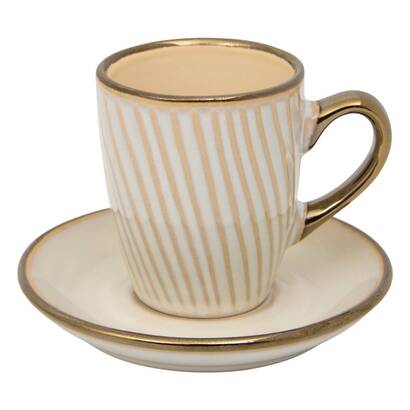 Set di tazze "ella" 90 ml, terracotta, bianco