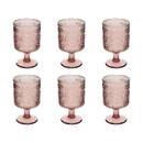 Set di 6 bicchieri da vino "Ina" 210 ml, Vetro, Rosa Rosa