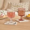 Set di 6 bicchieri da vino "Ina" 210 ml, Vetro, Rosa Rosa