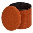 Pouf di preparazione "Fink" Rosso Ambra, D.38 cm Ambra