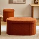 Pouf doppio "Fink" Rosso Ambra, 76x38 cm Ambra