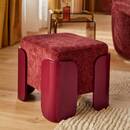 Pouf "Mizar" Rosso Melograno, 38x36 cm Rosso granato