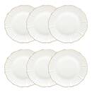 Set di 6 piatti piani "Daphne" Porcellana, D.27 cm Bianco