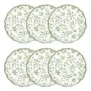 Set di 6 piatti da dessert "Lisiere" Porcellana, D.20,7 cm Verde