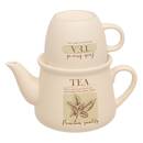 Teiera "Wellness" 600 ml, Gres, Bianco Bianco