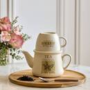 Teiera "Wellness" 600 ml, Gres, Bianco Bianco