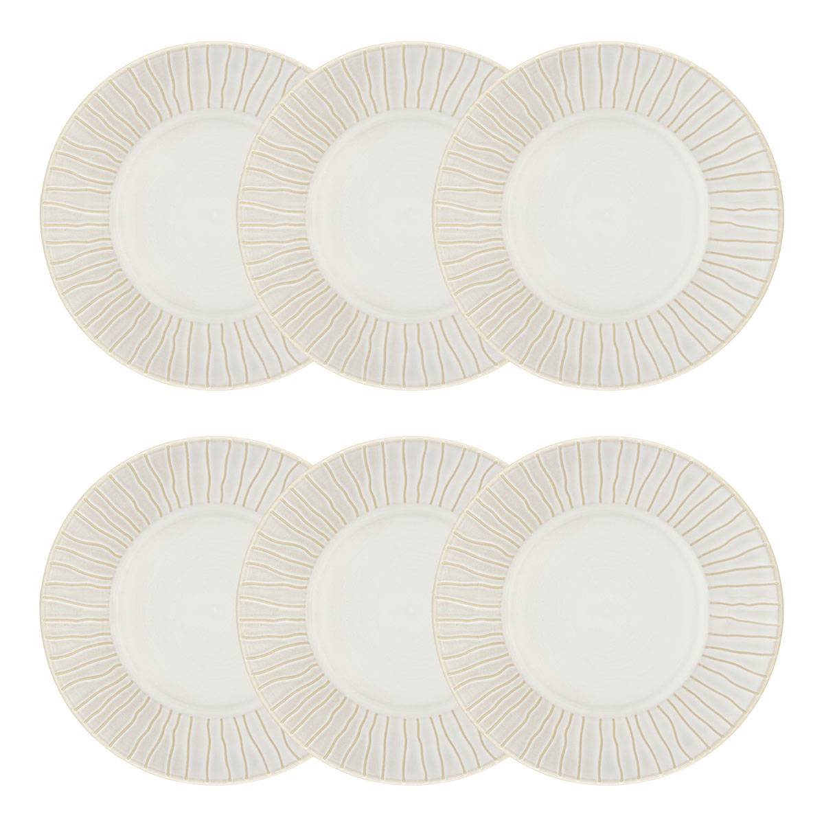Set di 6 piatti fondi "Camille" Gres, Ø20 cm Bianco