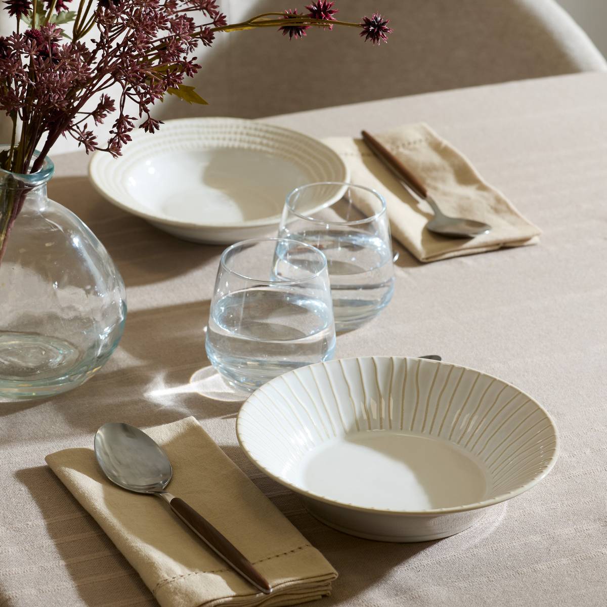 Set di 6 piatti fondi "Camille" Gres, Ø20 cm Bianco