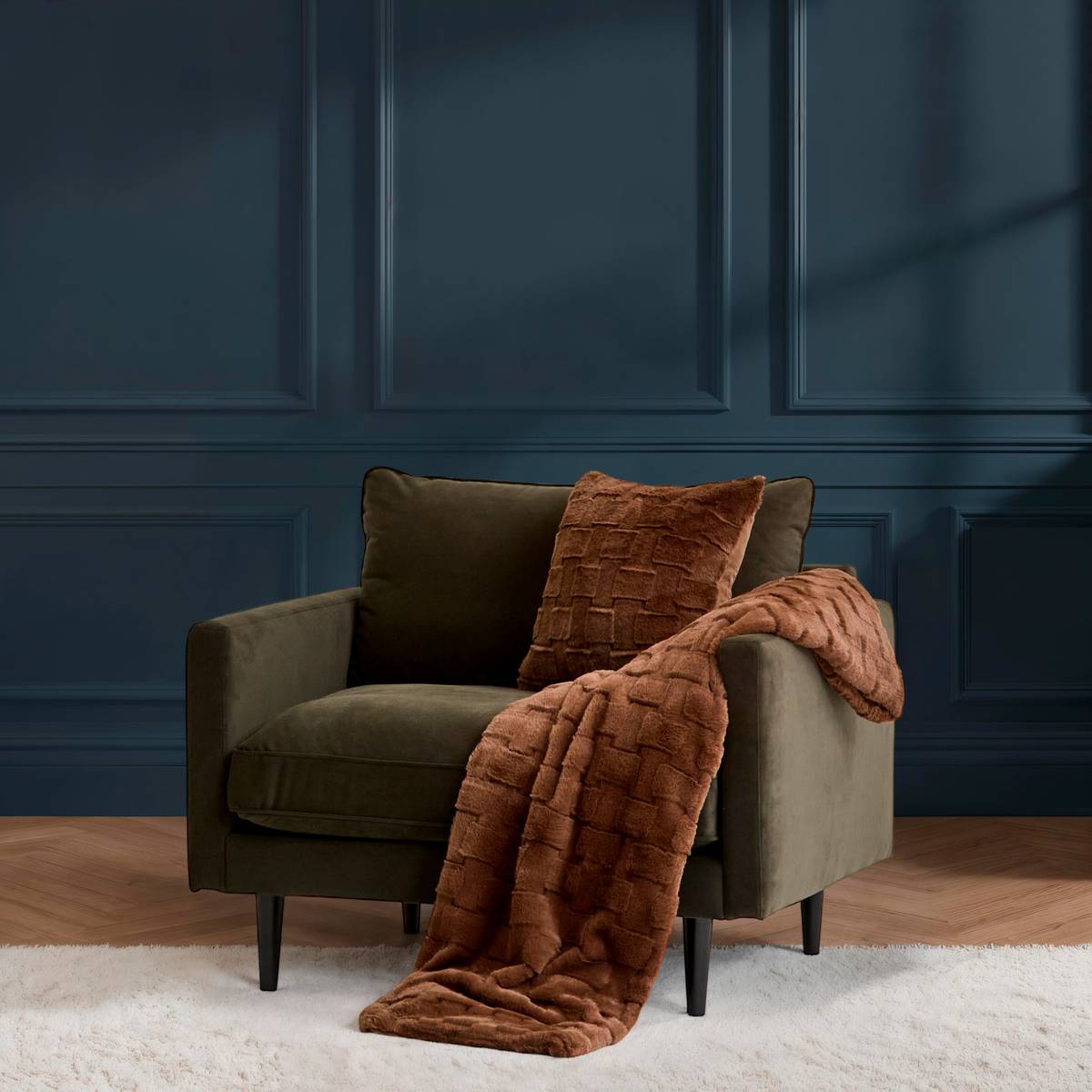 Plaid "Nalia" Marrone tonka, 160x120 cm Marrone tonka