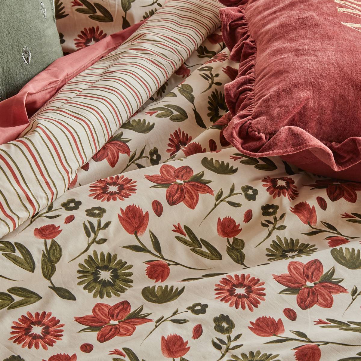 Completo letto  "Mona" Cotone, verde, 240x220 cm Verde