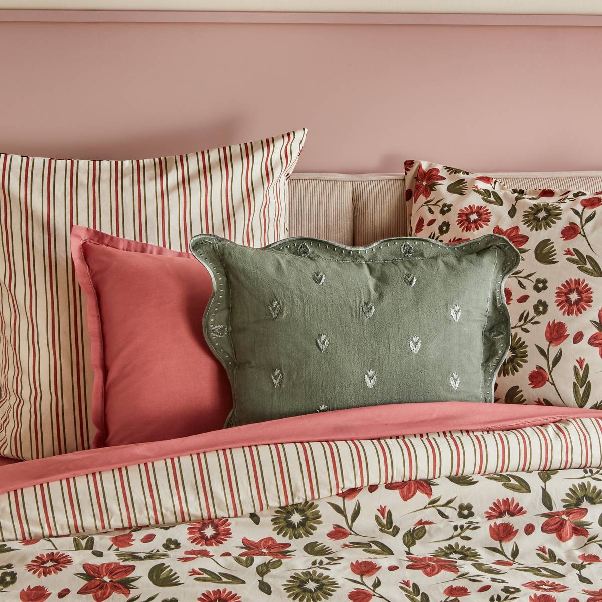 Completo letto  "Mona" Cotone, verde, 240x220 cm Verde