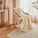 Plaid "Boucly" Bianco, 230x180 cm Beige