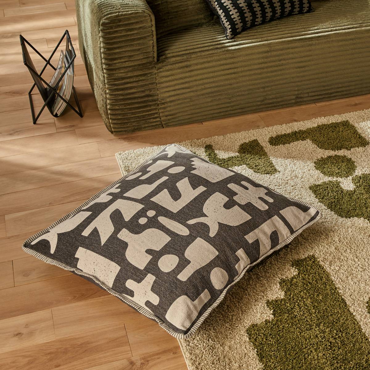 Cuscino "Nyero" Verde kaki, 80x80 cm Verde cachi