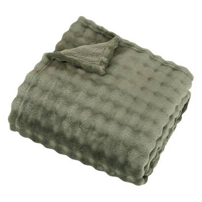 Plaid "zephy" verde kaki, 150x125 cm