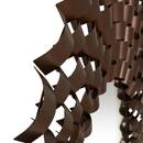 Specchio "Youri" Acciaio, Cioccolato, D.90 cm Cioccolato