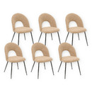 Set di 6 sedie "Raven" Acciaio, Crema Crema