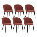 Set di 6 sedie "Celeste" Acciaio, Rosa terracotta Rosa terracotta