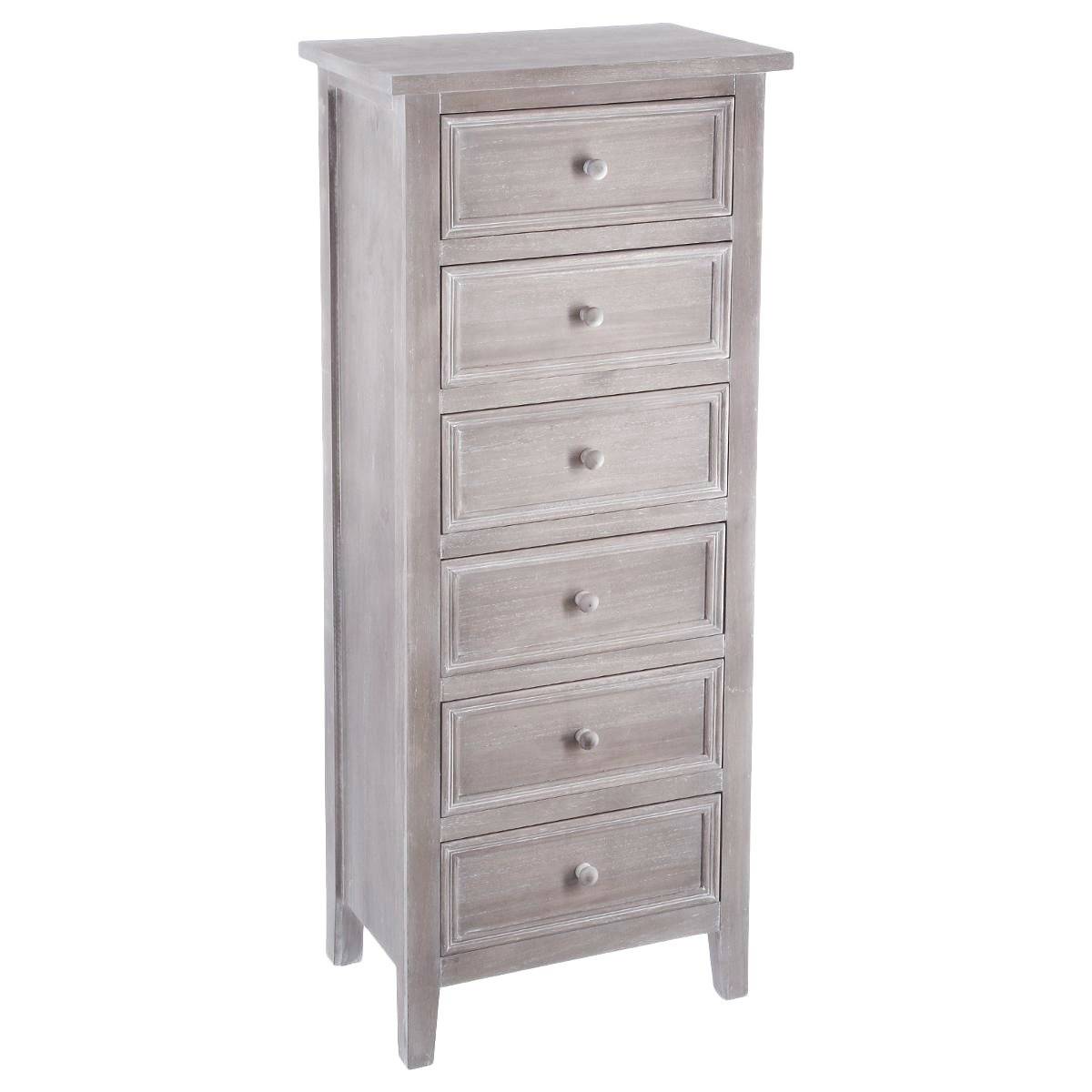 Cassettiera a 6 cassetti "Charme" 45 x 128 cm Legno naturale