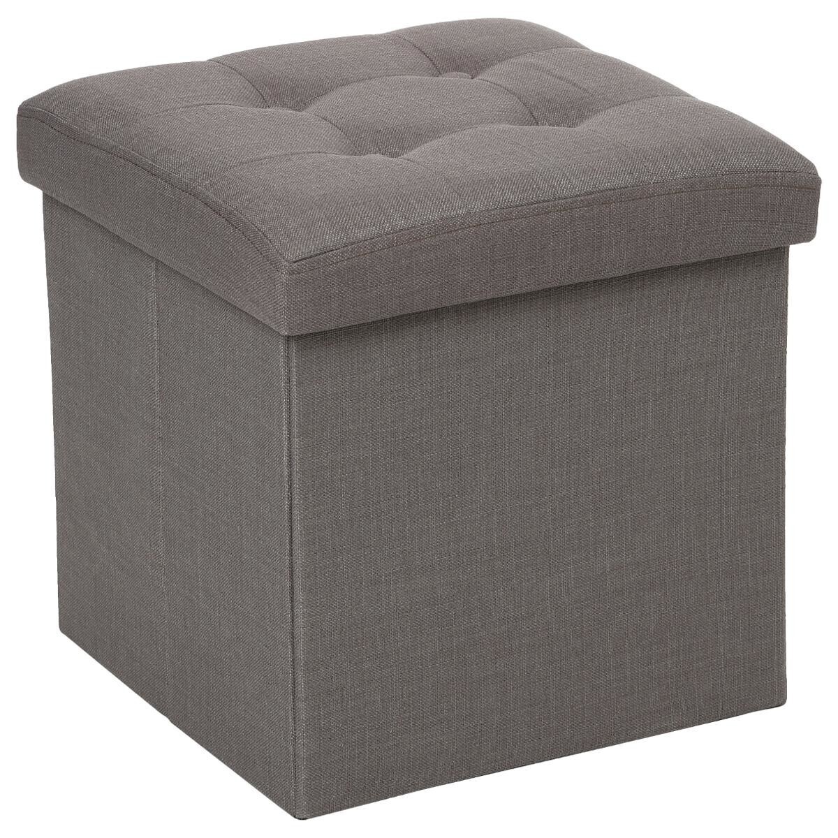 Pouf pieghevole "Lysandre" Grigio, 38x38 cm Grigio