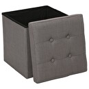 Pouf pieghevole "Lysandre" Grigio, 38x38 cm Grigio