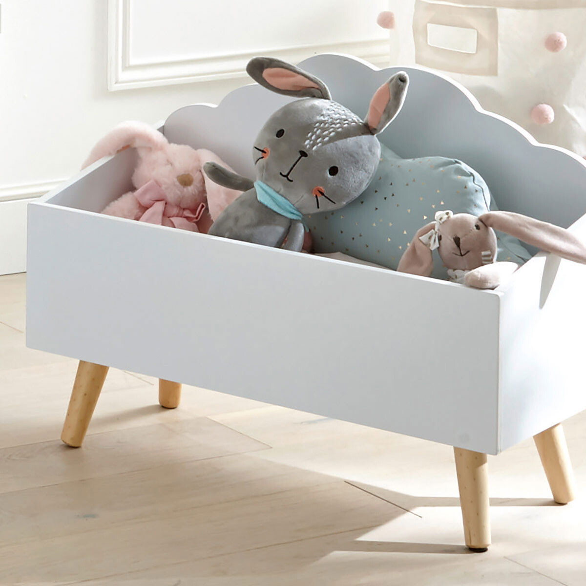 Baule per bambini "Nuvola" Bianco, 58x28 cm Bianco