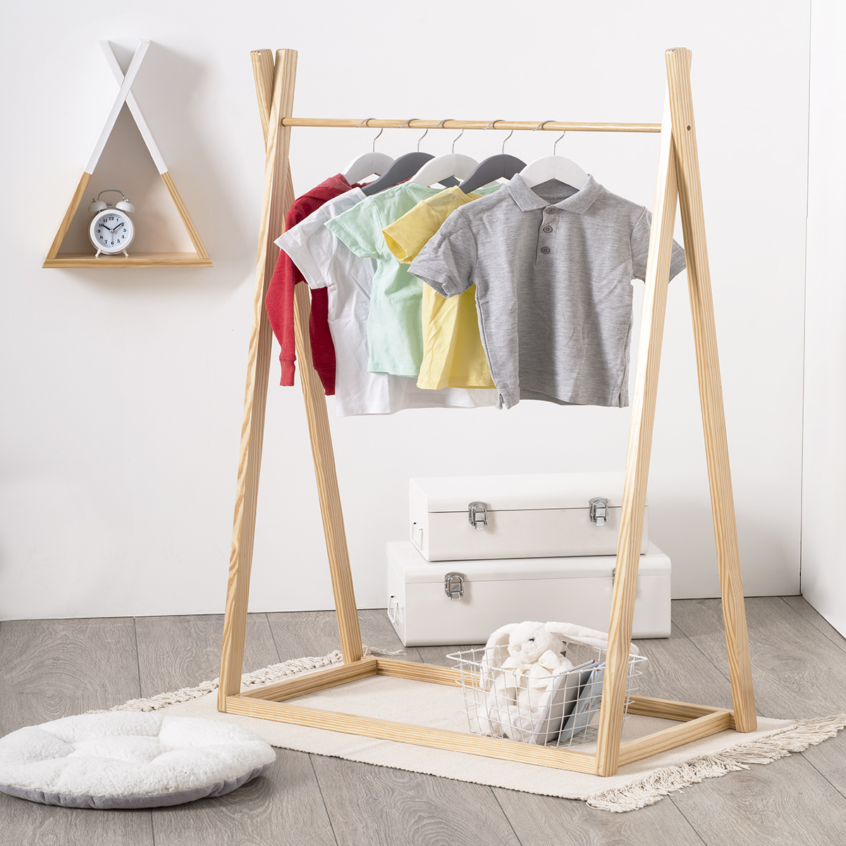Appendiabiti per bambini 78x126 cm Marrone