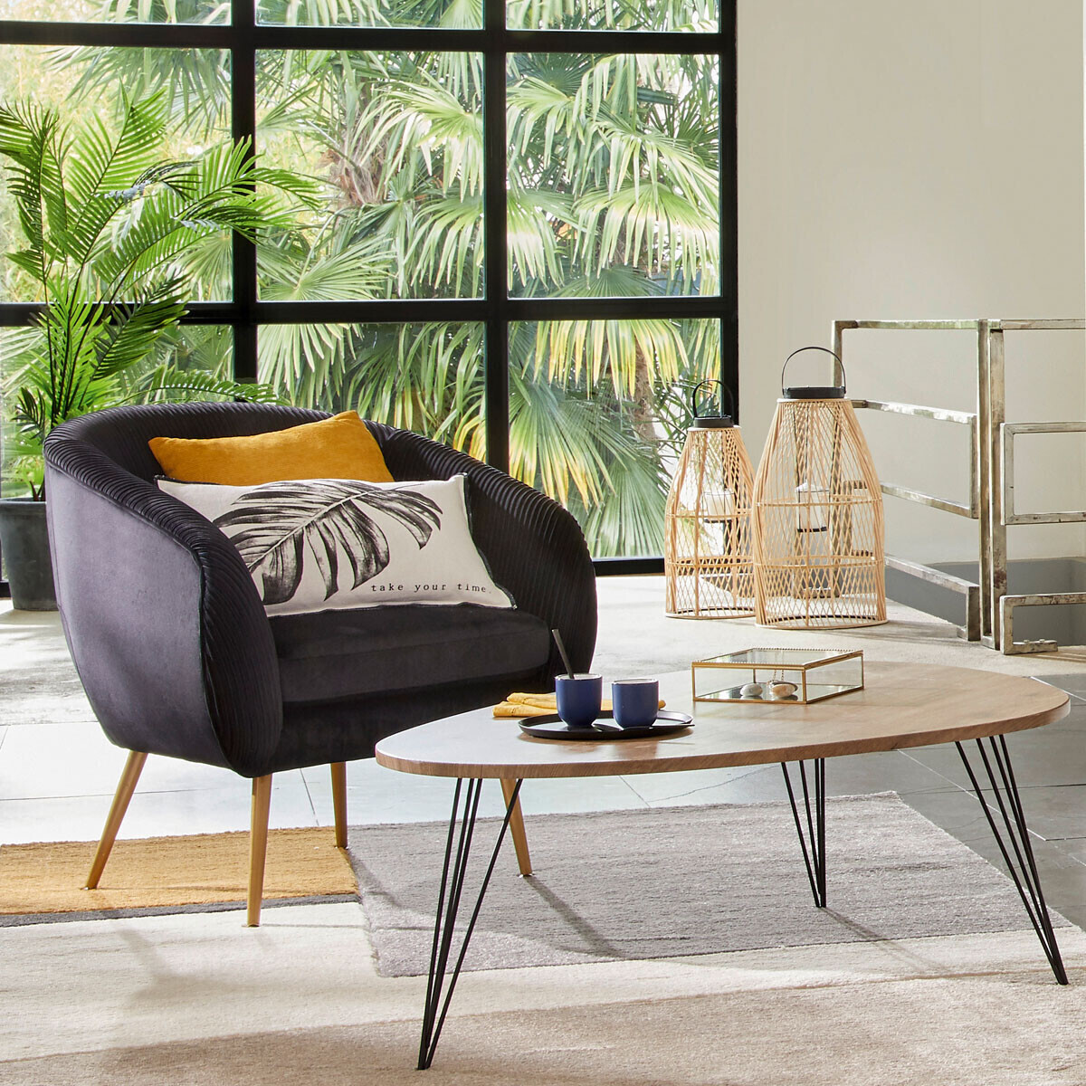 Tavolino "Neile" 112x80 cm Beige