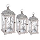 Set di 3 lanterne "Cut" Spina Legno naturale