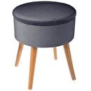 Sgabello contenitore "Tess" Velluto, Grigio Ardesia Grigio ardesia