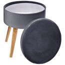 Sgabello contenitore "Tess" Velluto, Grigio Ardesia Grigio ardesia