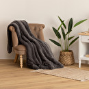 Plaid "Manoir" Pelliccia Sintetica Grigio ardesia, 180x230 cm Grigio ardesia