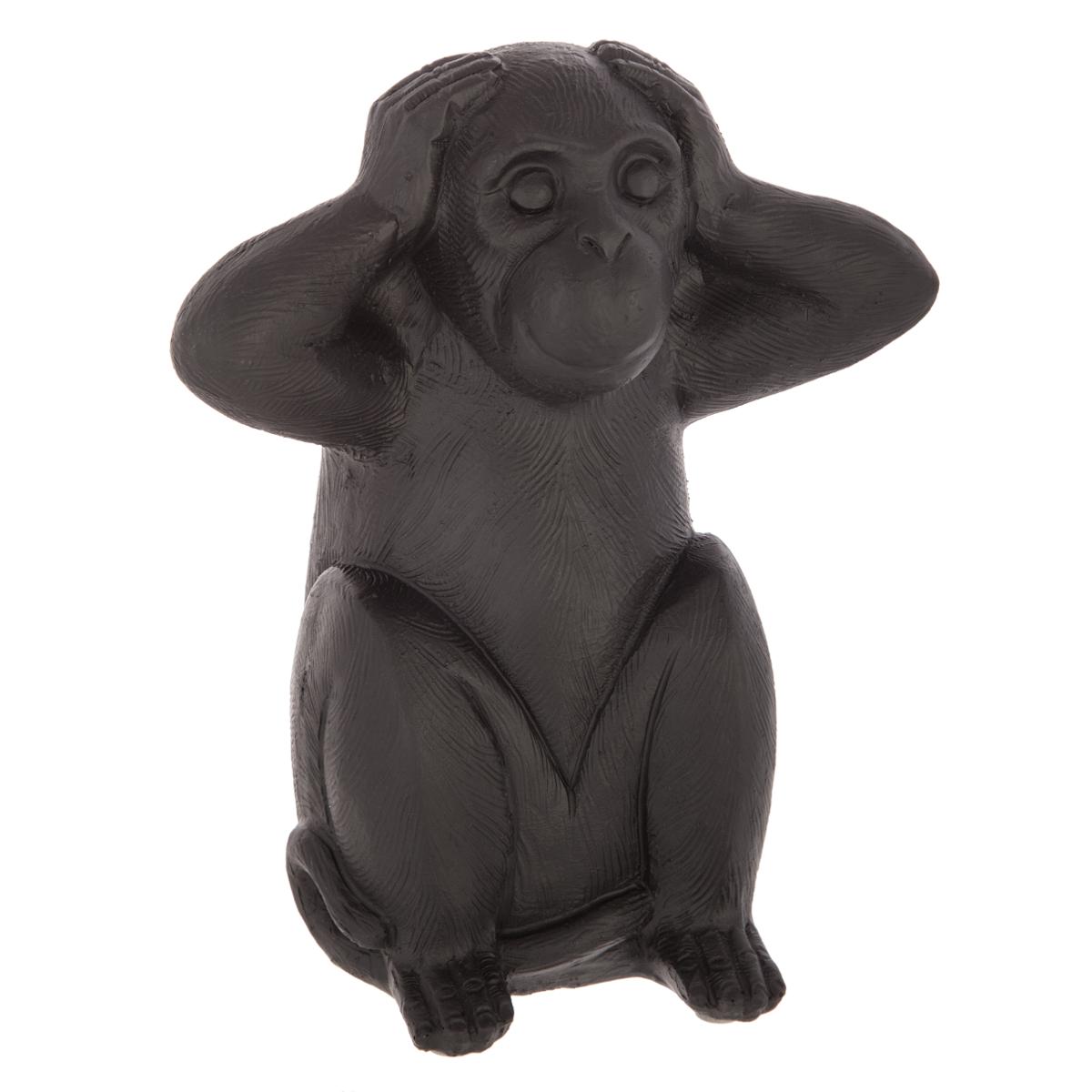 Set di 3 statuette "Scimmie Sagge" Nero, H.23 cm Nero