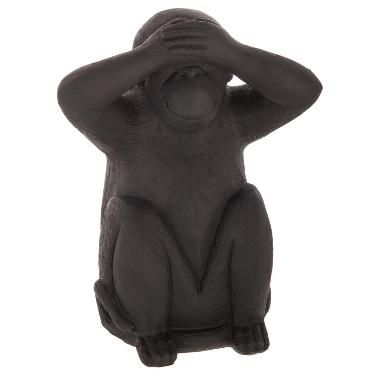 Set di 3 statuette "Scimmie Sagge" Nero, H.23 cm Nero