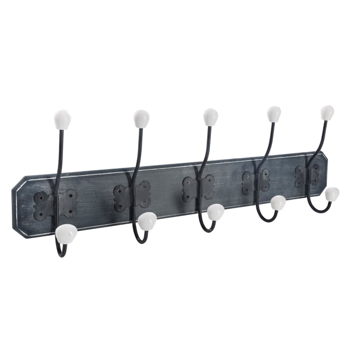 Appendiabiti "Ruben" 5 ganci Legno naturale 1