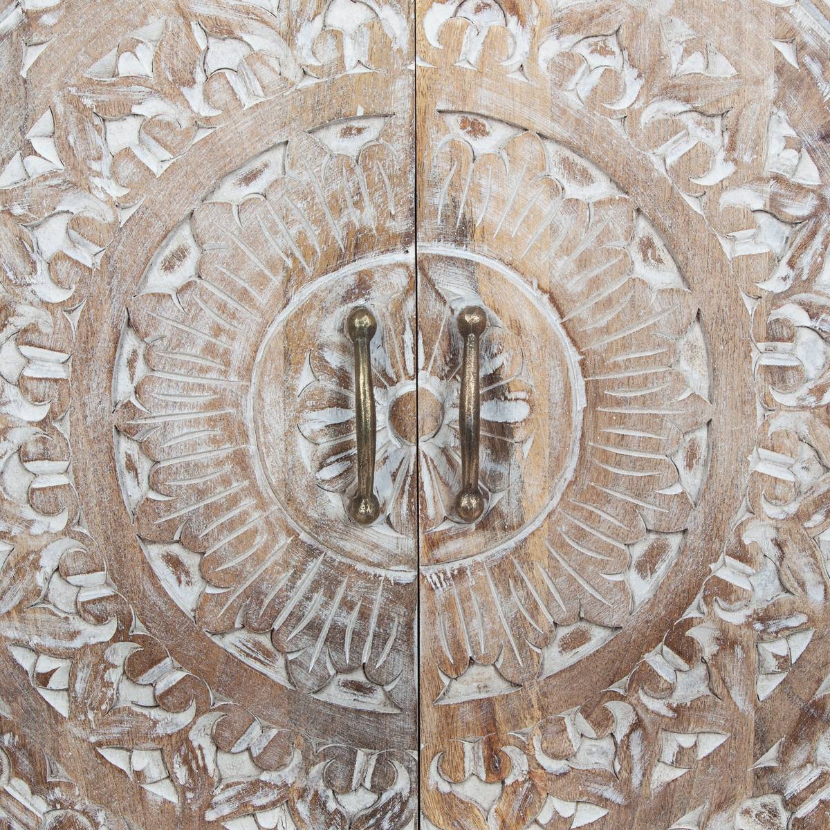 Credenza a 2 ante "Shirel" Legno di mango, 90x90 cm Legno naturale
