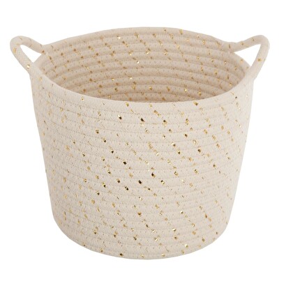 Set di 3 cestini "lurex" beige, d.19,5/22/24 cm