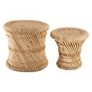 Tavolini impilabili "Ilyan" Bambù, D.30/37 cm Beige