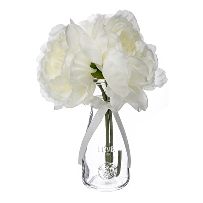 Composizione di 3 peonie artificiali h.35 cm