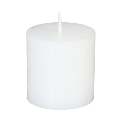Set di 4 candele rustiche "olia" bianco, 60g