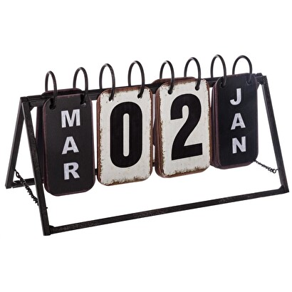 Calendario "vintage" nero e bianco, 27x15 cm