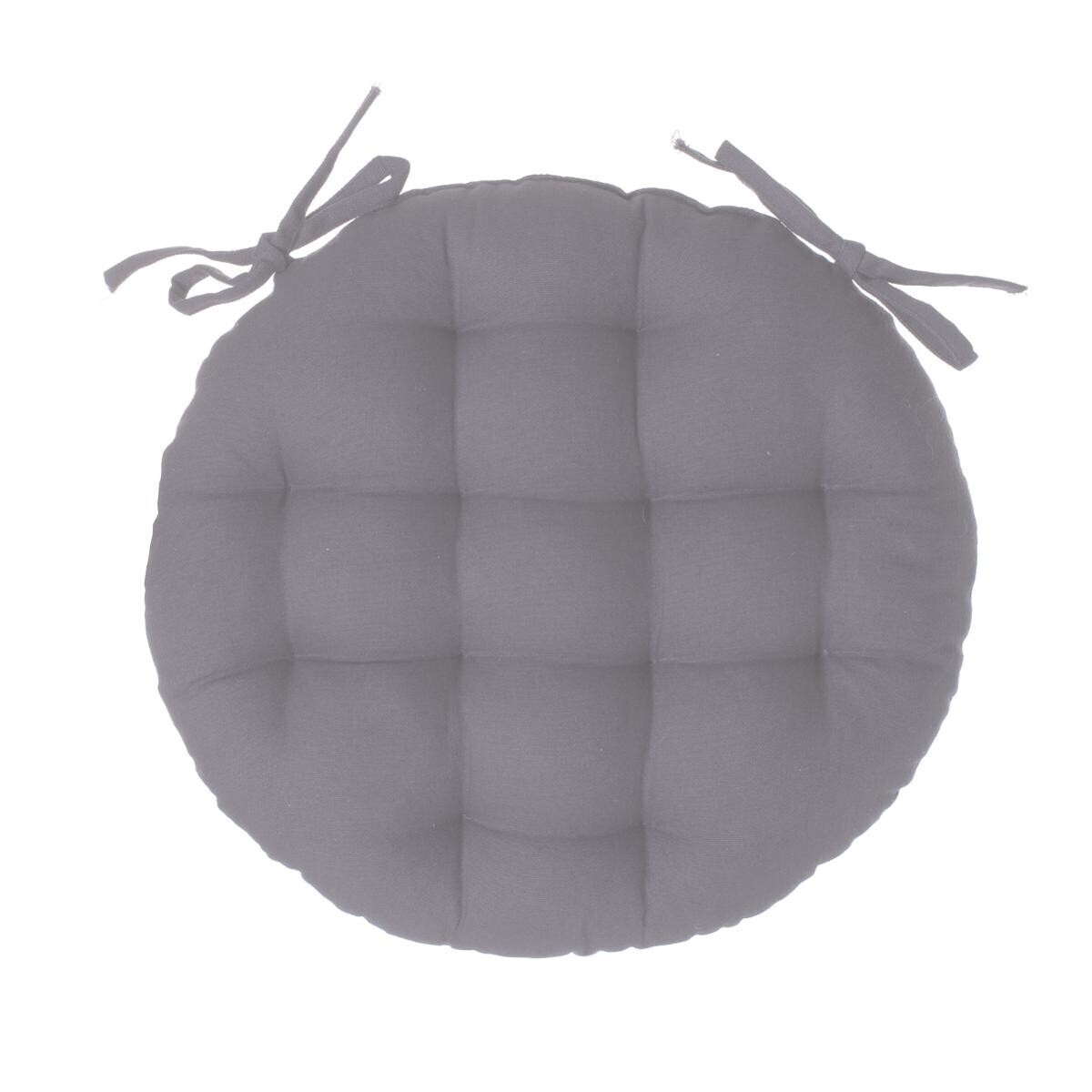 Cuscino rotondo per sedia Grigio, D.38 cm Grigio