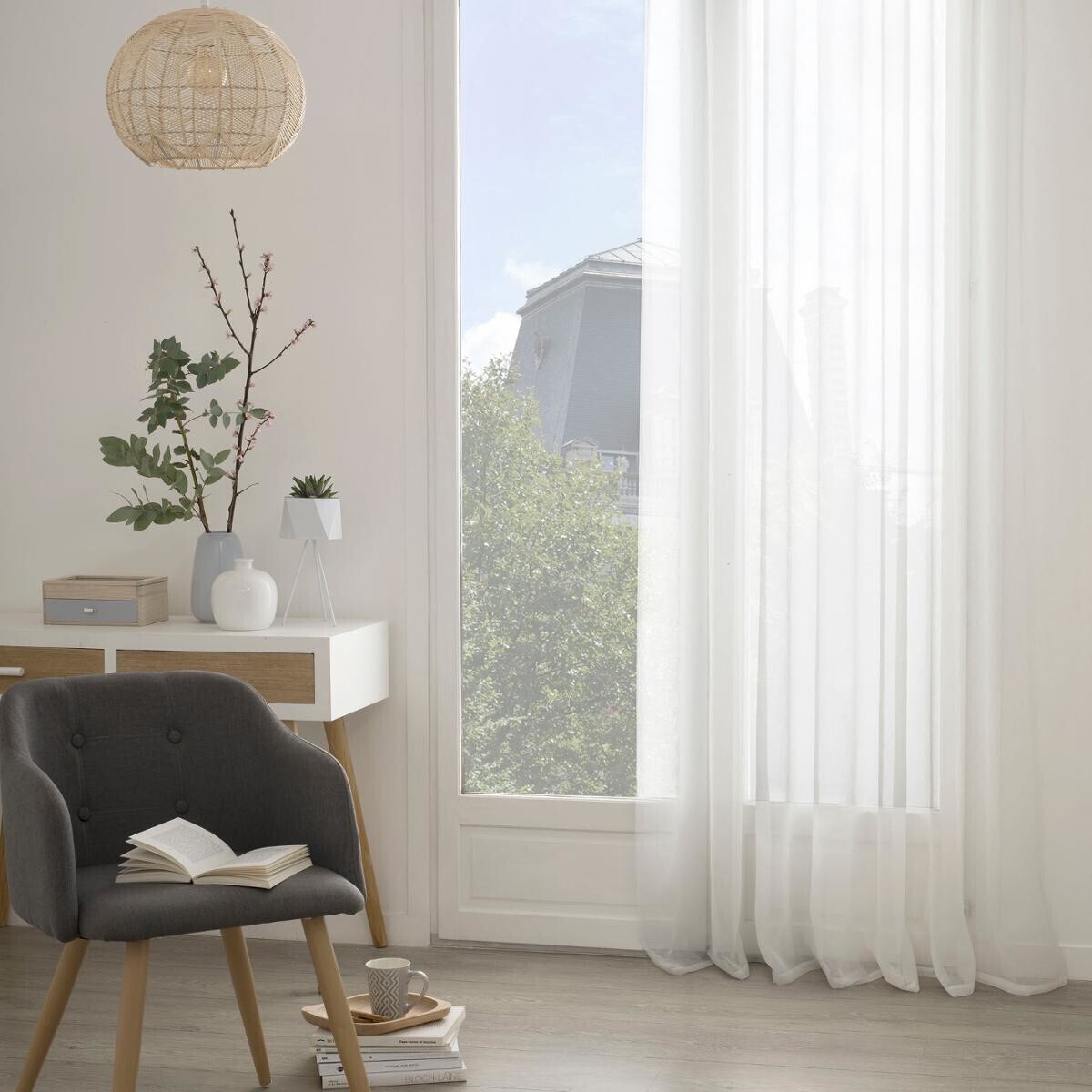 Tenda "Georgette" Bianco, 140x240 cm Bianco
