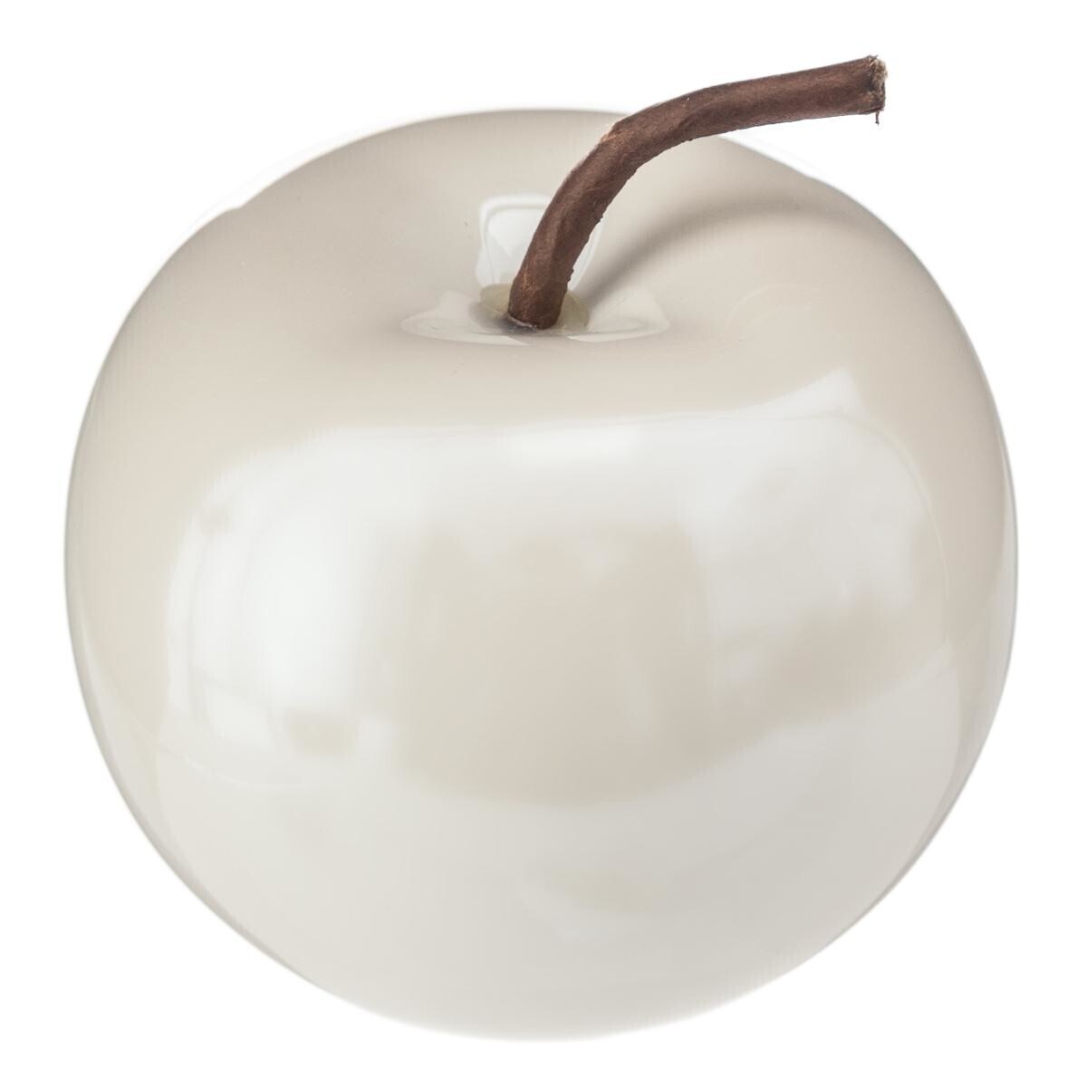 Mela decorativa, ceramica H.10 cm Bianco avorio