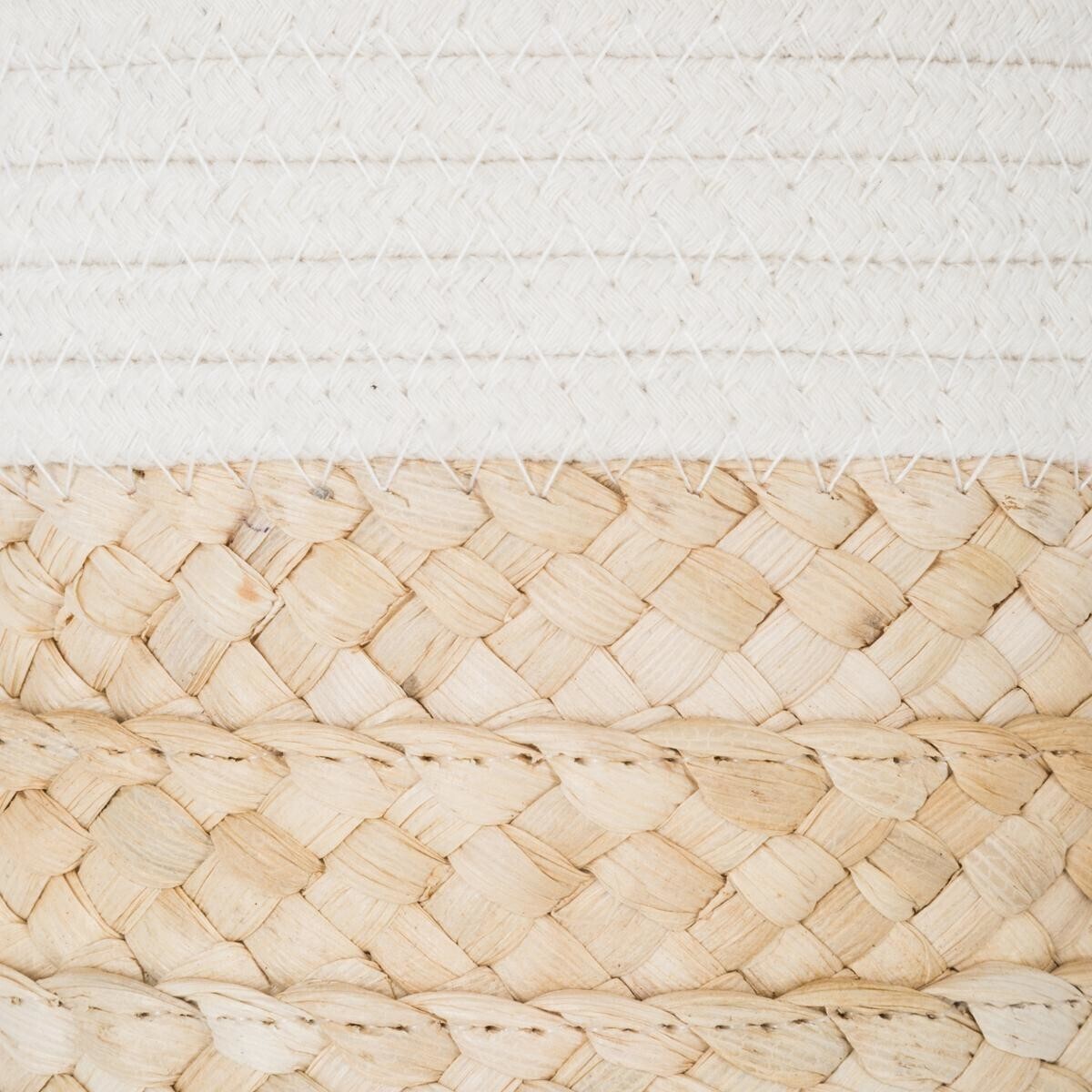 Set di 4 ceste con manici Fibre di mais e cotone Bianco